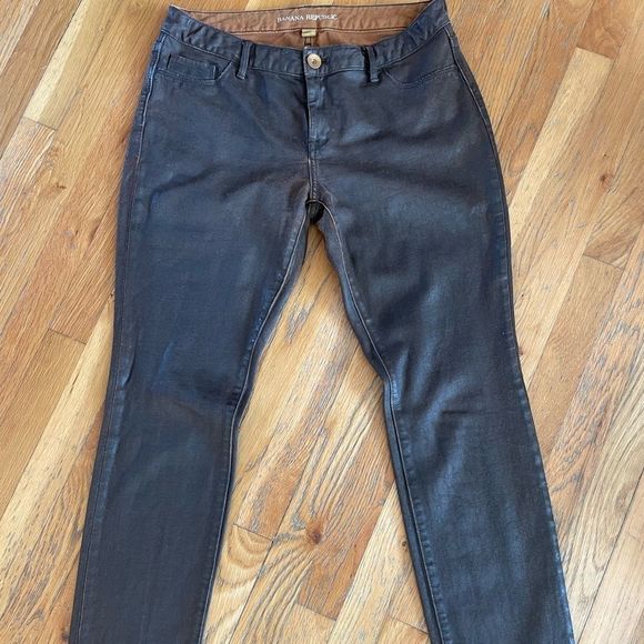 Banana Republic Coated Denim Brown Jeans - Size 30 - Picture 1 of 10